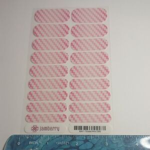 Jamberry Pink and White Pattern 16A7 Tickled Pink 0316 Nail Wraps